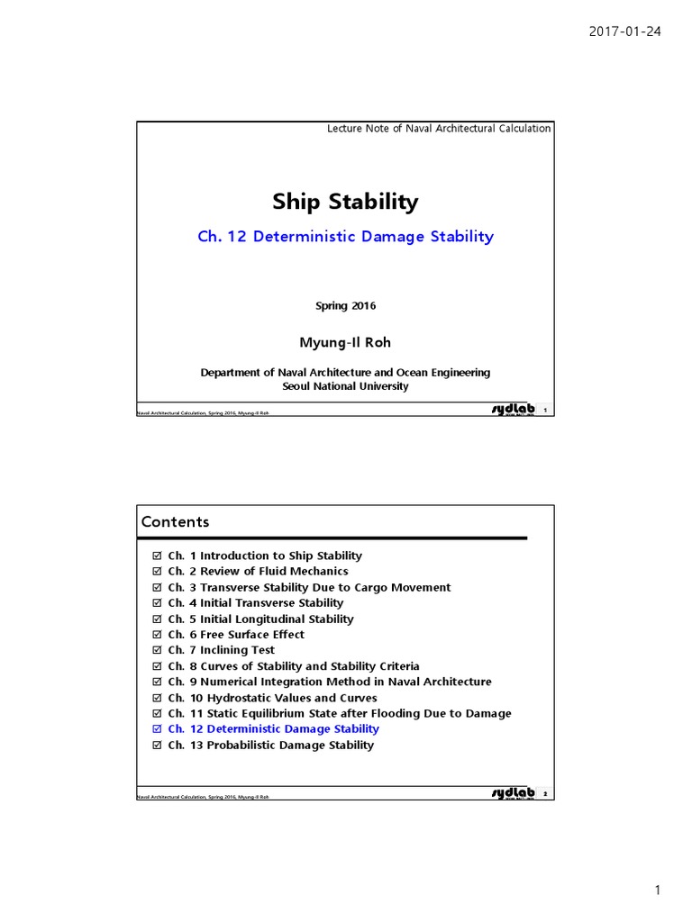 12-NAC-Deterministic Damage Stability (160213) | PDF | Ships | Naval ...