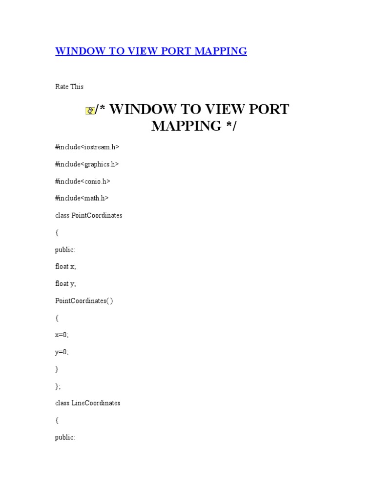 Window To View Port | PDF