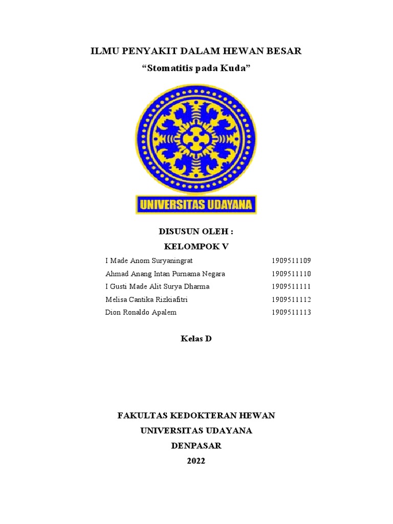Stomatitis pada kuda pdf