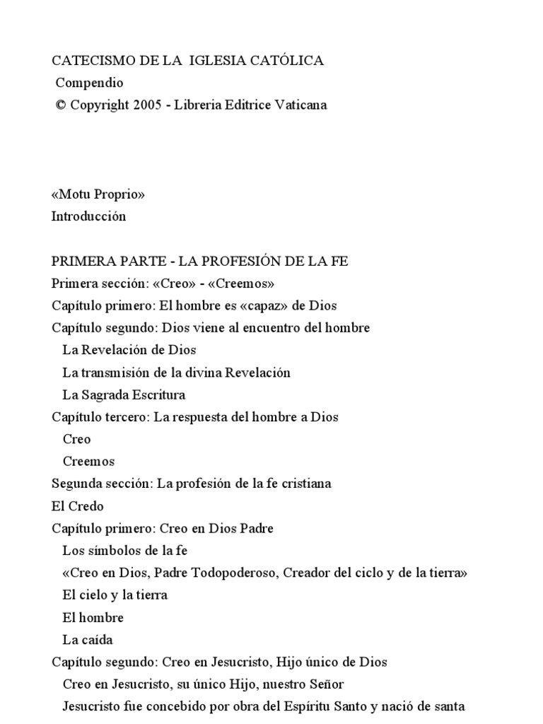 Compendio Del Catecismo de La Iglesia Católica | PDF | Iglesia Católica ...