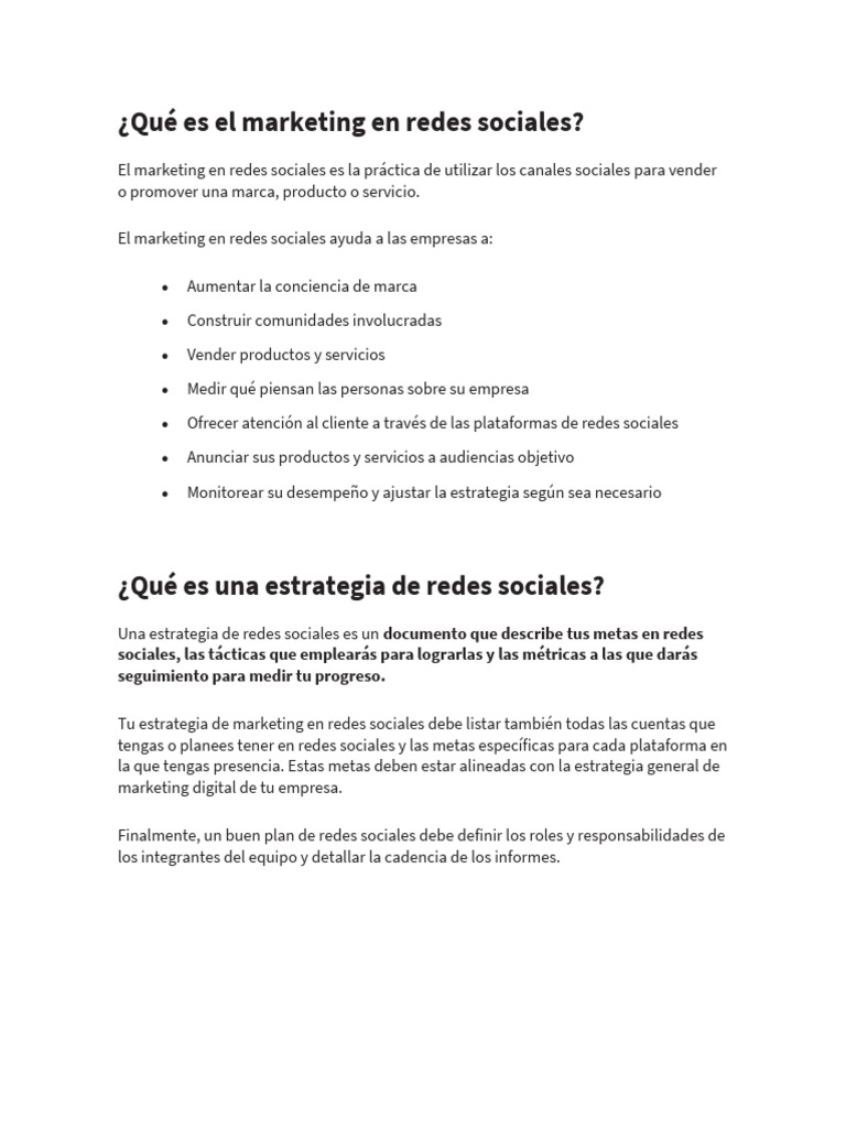 Estrategia de Marketing en Redes Sociales | PDF | Marketing | Servicio ...