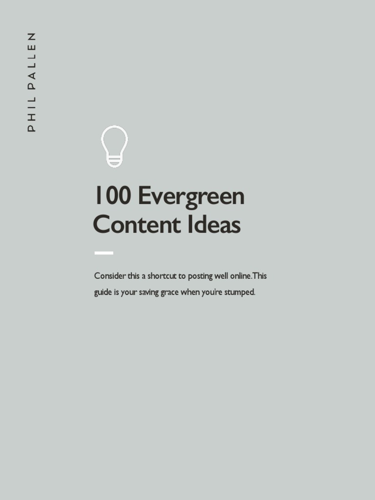 PPC 100 Evergreen Content Ideas PDF Brand