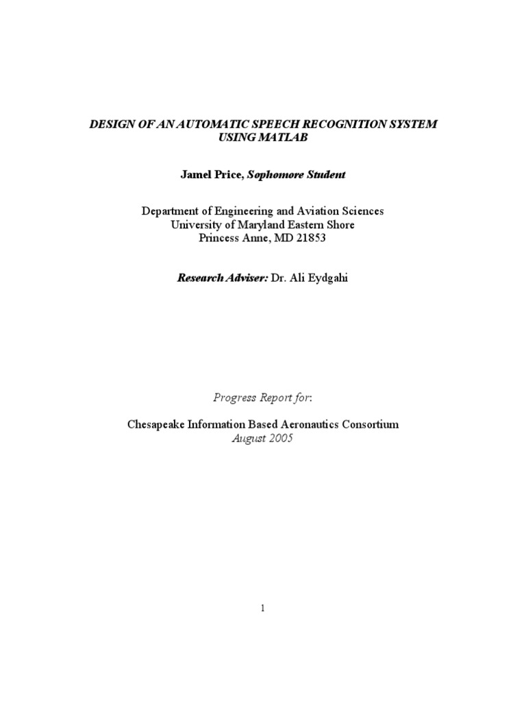 Automatic Speech Recognition in MATLAB | PDF | Pitch (Music) | Speech ...