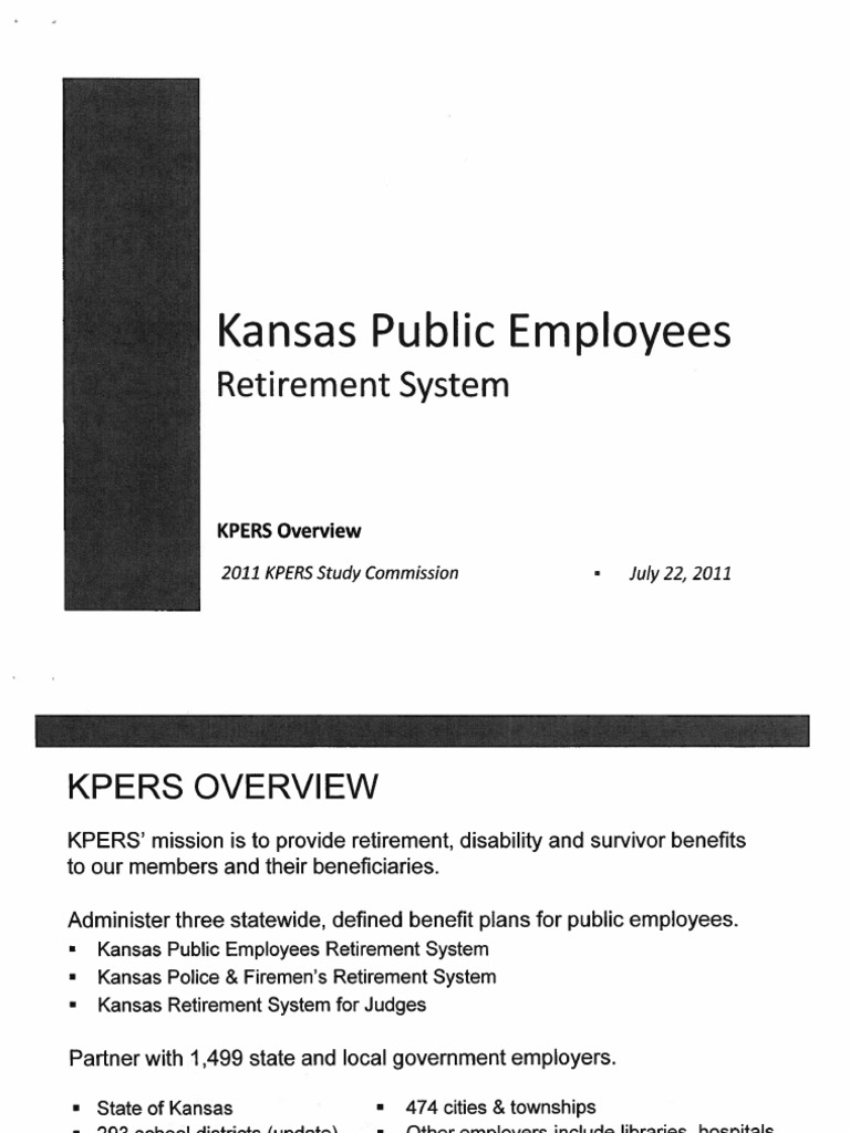 KPERS Overview Presentation by Glenn Deck to KPERS Study Commission on