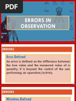 Errors in Observation