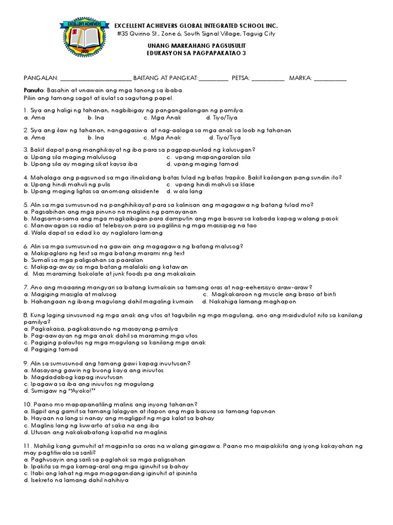 Q1 Esp 3 Periodic Pdf