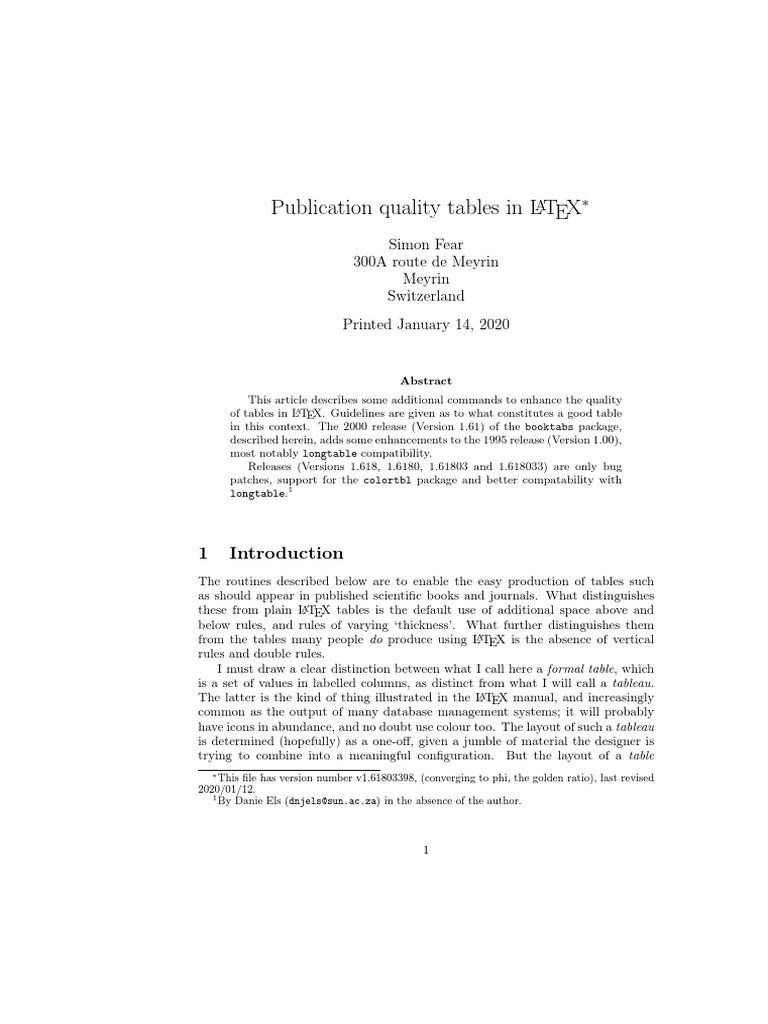 Booktabs Latex PDF Parsing Page Layout