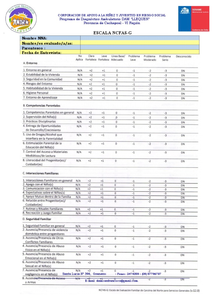Ncfas-G Word | PDF | Salud y bienestar | Estilo de vida