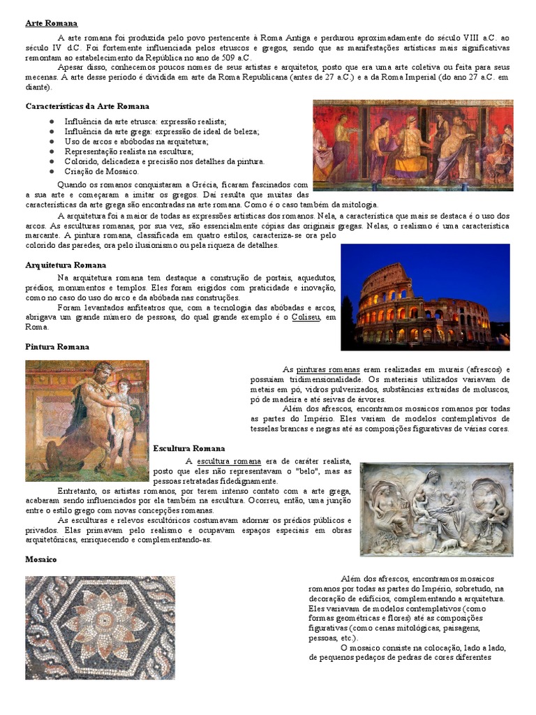 Arte Romana | PDF | Roma Antiga | Mosaico