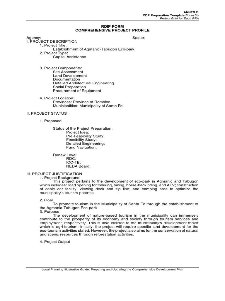 ANNEX B. Form 3b Project Brief For Each PPA SantaFe | PDF | Landfill ...