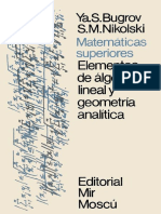 Ya. S. Bugrov - S. M. Nikolski - Matematicas Superiores - Elementos de Algebra Lineal y Geometria Analitica-Editorial Mir (1984)