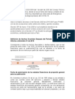 Manejo contable de hechos posteriores al cierre por COVID-19