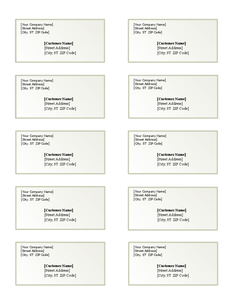 Printable Labels PDF