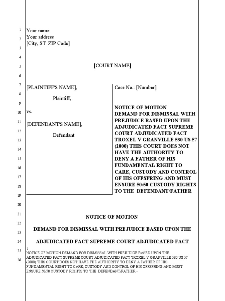  4a motion to challenge custody rights pdf fourteenth amendment to