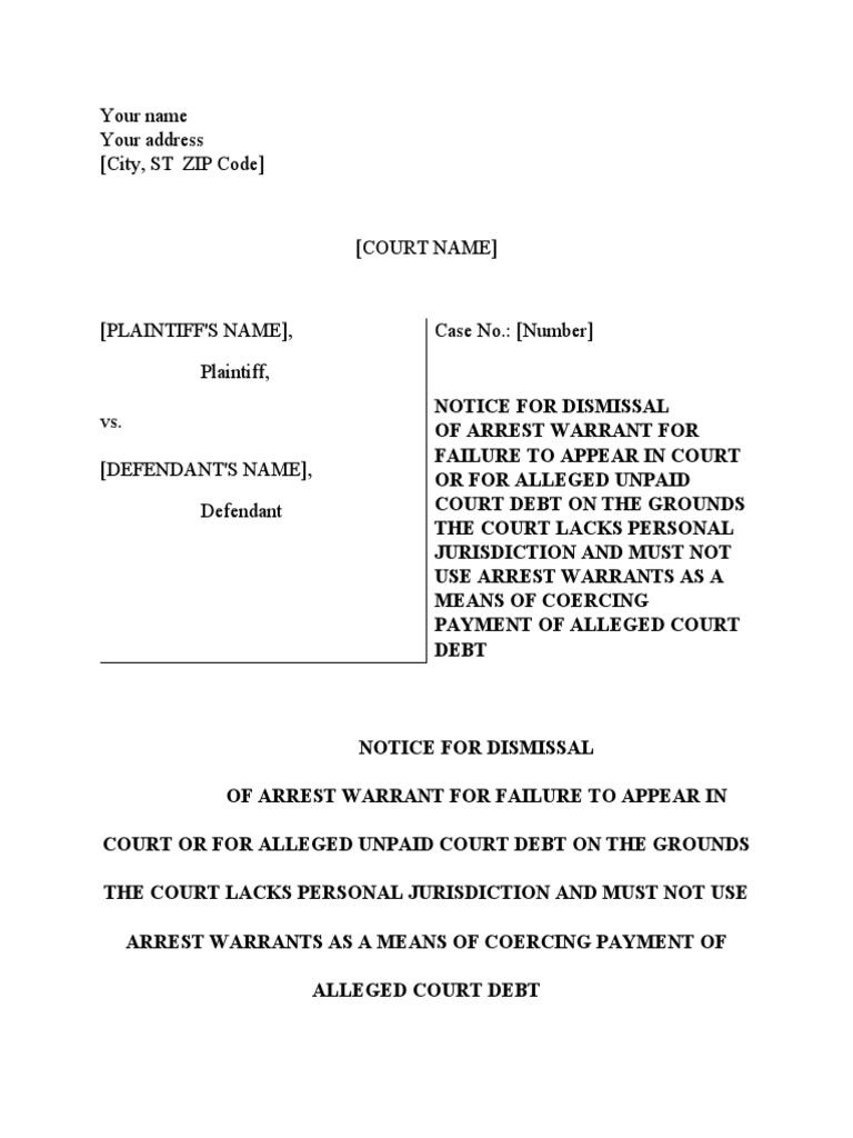 Motion To Dismiss Arrest Warrant PDF Personal Jurisdiction