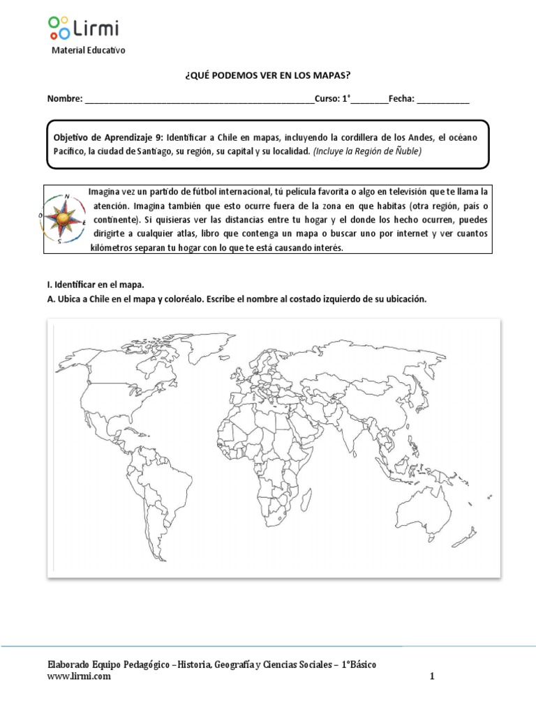 OA 9 1°básico Historia PDF Chile Santiago
