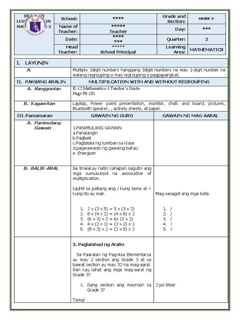 q2. Math3 DLP | PDF