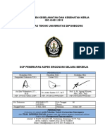 Sop Penerapan Aspek Ergonomi Selama Bekerja