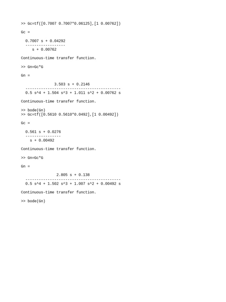 Continuous-Time Transfer Functions Analysis | PDF