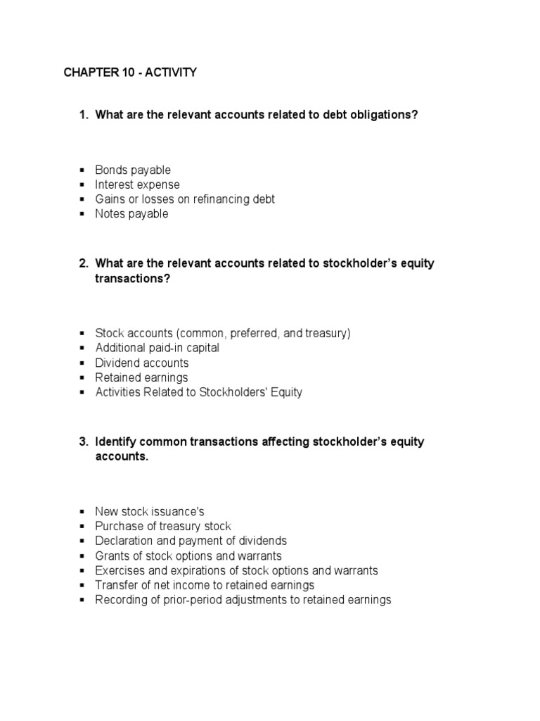Debt and Equity Account Risks | PDF | Finance & Money Management