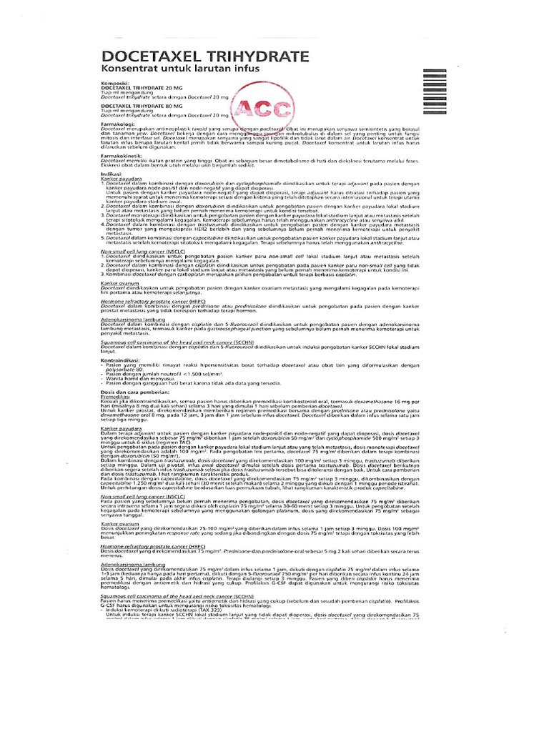 Leaflet Docetaxel Infus 20 & 80 (FERRON) | PDF