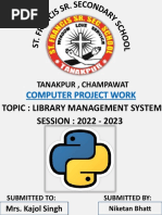 Class 12 CS Project - Library Management System | PDF | Python ...