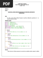 Class 12 Cs Practical Exercises 2022-2023 (Updated)