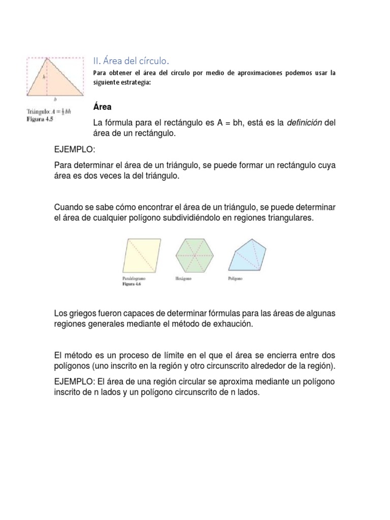 Area Del Circulo | PDF | Integral | Triángulo