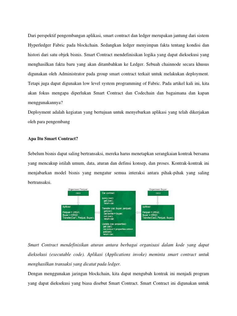 Definisi Smart Contracts Dan Chaincode Dalam Blockchain PDF