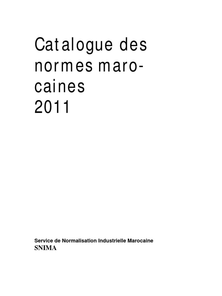 Catalogue Des Normes - 2011, PDF