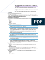 Elaboración de Inventario de Equipos de Computo