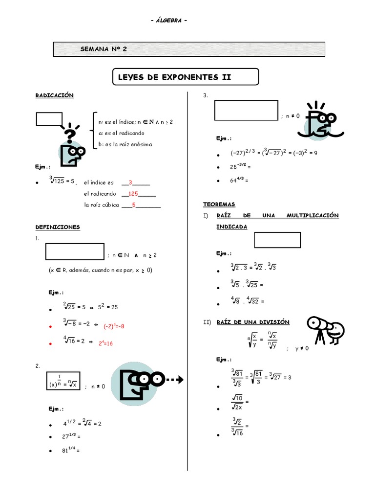 Solucionario Leyes De Exponentes Ii Pdf Matemática Elemental