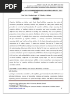 Construction & Standardization of Cognitive Ability Test (CAT) Prof. (DR.) Madhu Gupta & Bindiya Lakhani