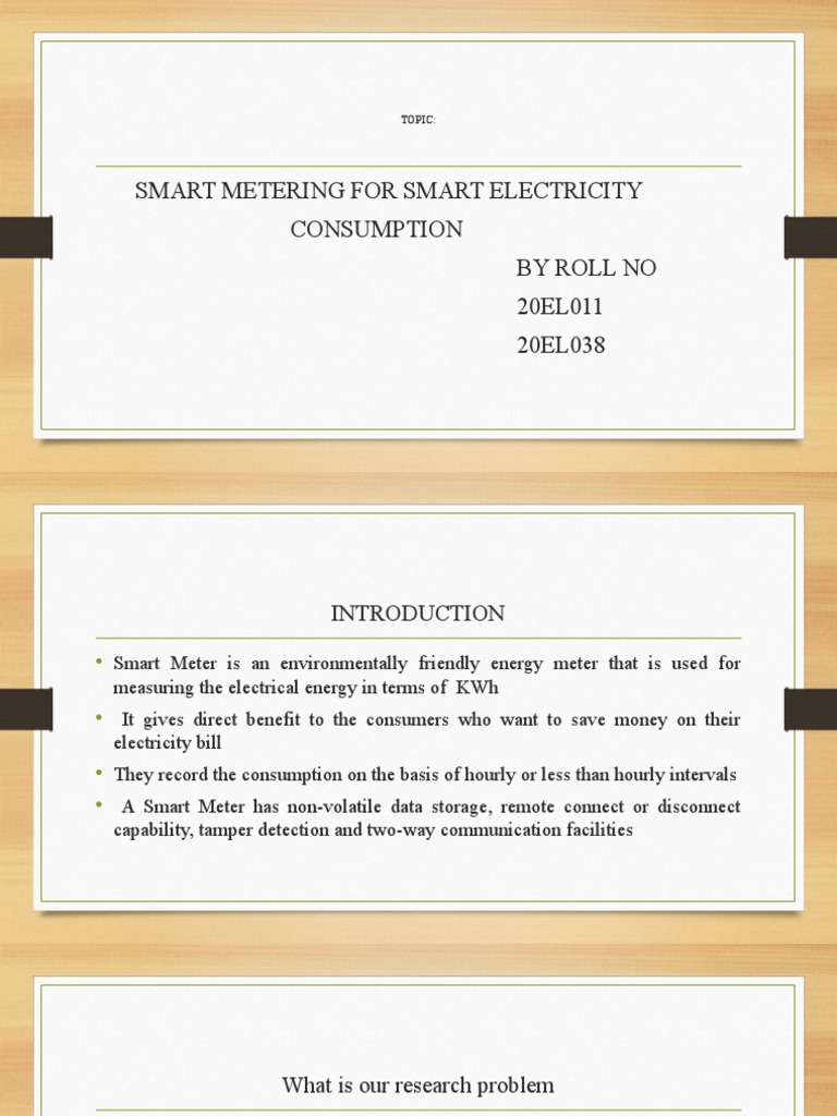 Smart Metering for Energy Savings | PDF | Consumption (Economics ...