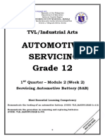 Automotive Servicing Grade 12: TVL/Industrial Arts