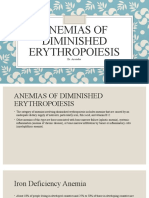 Lecture 4 Anemis of Diminished Erythropoiesis