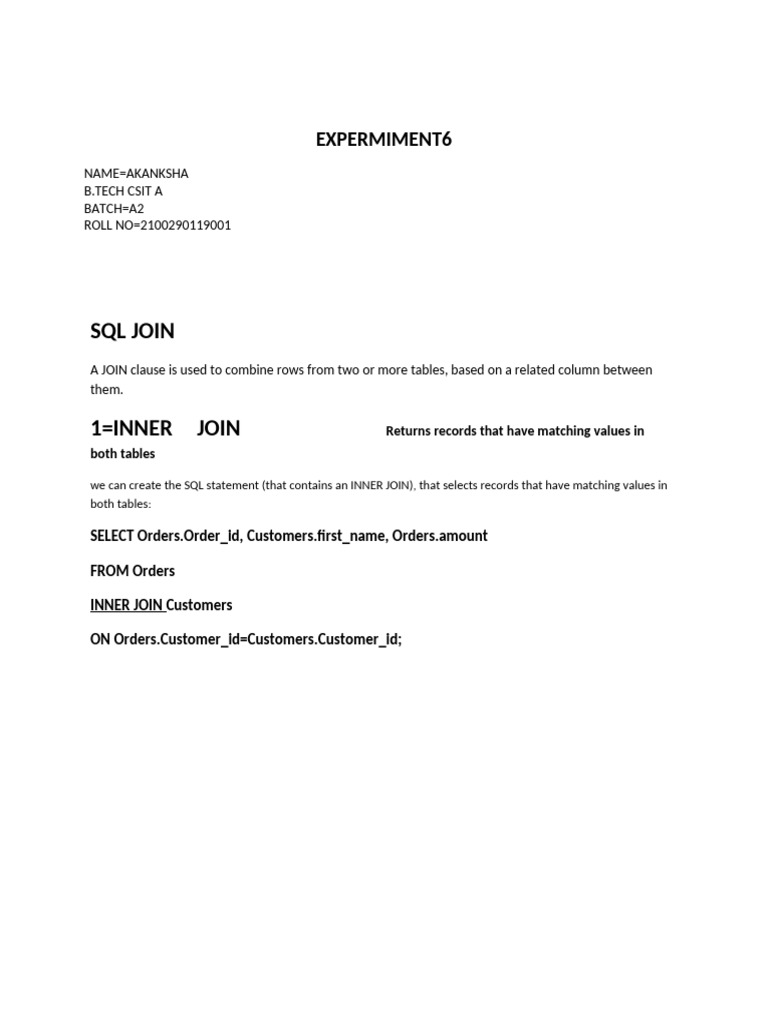 Exp 6 | PDF