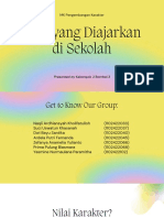 Presentasi Nilai Karakter Yg Diajarkan Di Sekolah