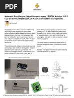 Automatic Door Opening Using Arduino HRSC04 Ultras