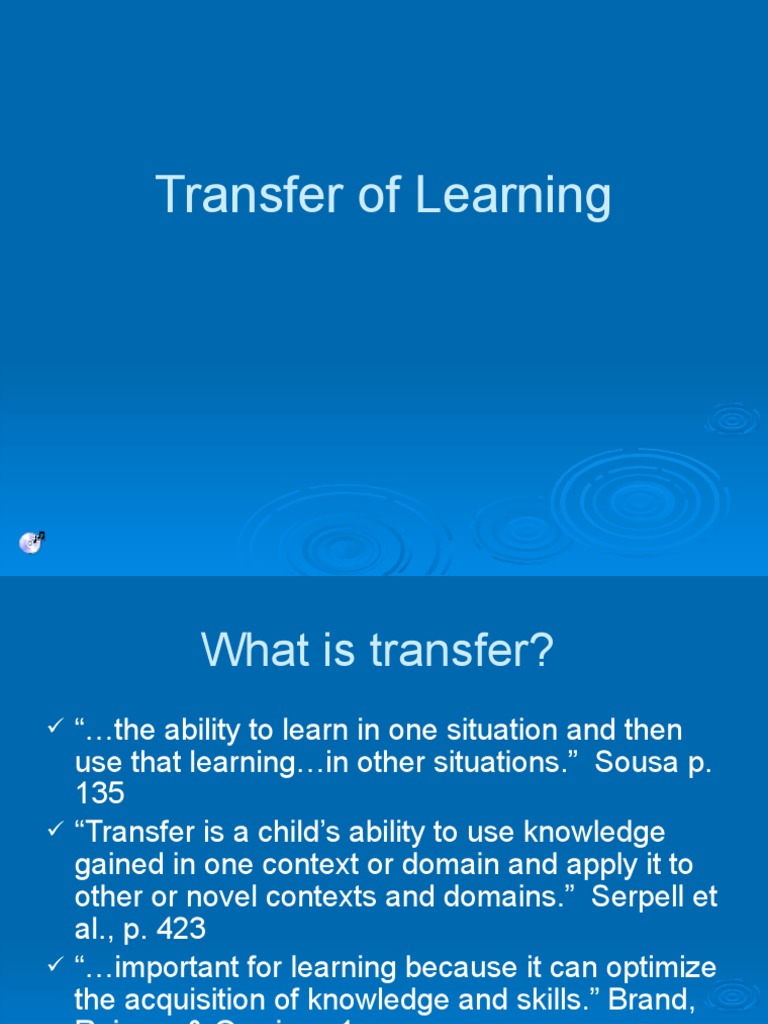Transfer pdf learning teachers