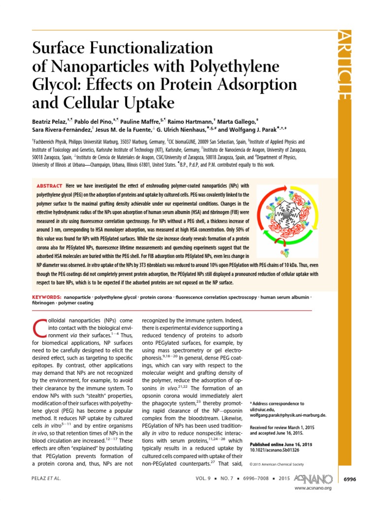 PEG Coating PDF Adsorption Polyethylene Glycol
