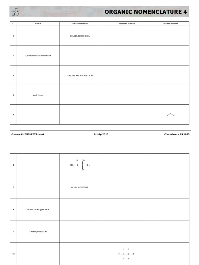 Organic Nomenclature 4 PDF