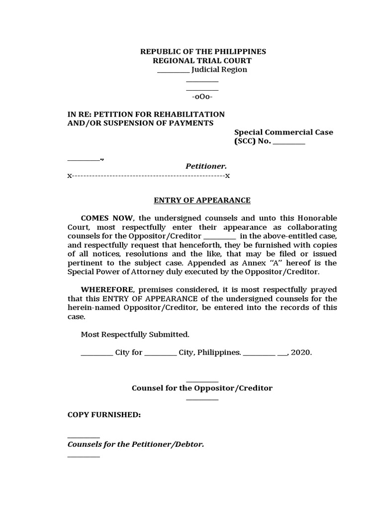 Entry of Appearance PDF