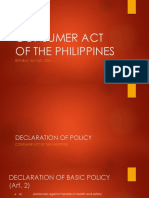 Intro To Consumer Act of The Philippines