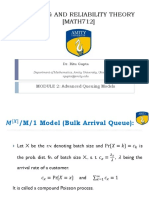 Queuing and Reliability Theory (MATH712) : MODULE 2: Advanced Queuing Models