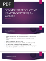 COMMON REPRODUCTIVE HEALTH CONCERNS For WOMEN