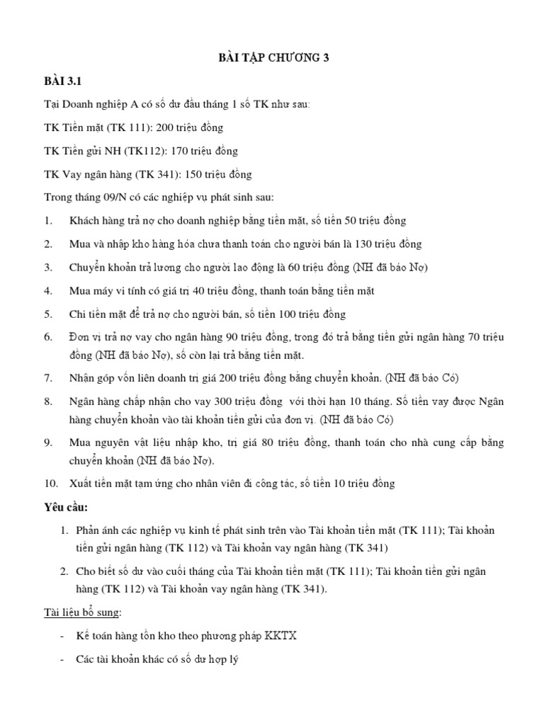 BT - Chương 3 | PDF