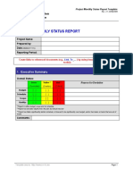 Monthly Status Report Template