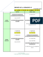 Absences de La Semaine 42 SEMAINE 42/0.75 DU LUNDI 17/10/22 AU SAMEDI 22/10/22