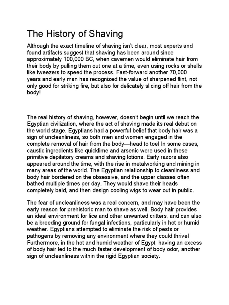 History of Shaving PDF Shaving Razor